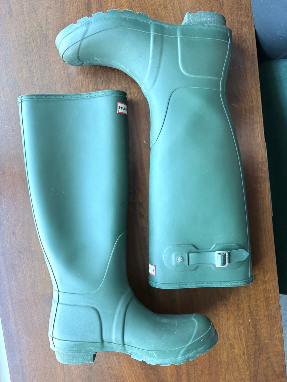 Hunter Original Tall Rain Boots Hunter Green Matte Waterproof Wellies Size 9